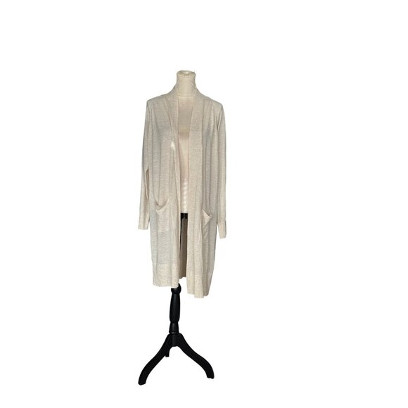 A New Day Open Front Long Cardigan Oatmeal Color Pockets Lightweight Sz XXL NWT - Picture 3 of 8